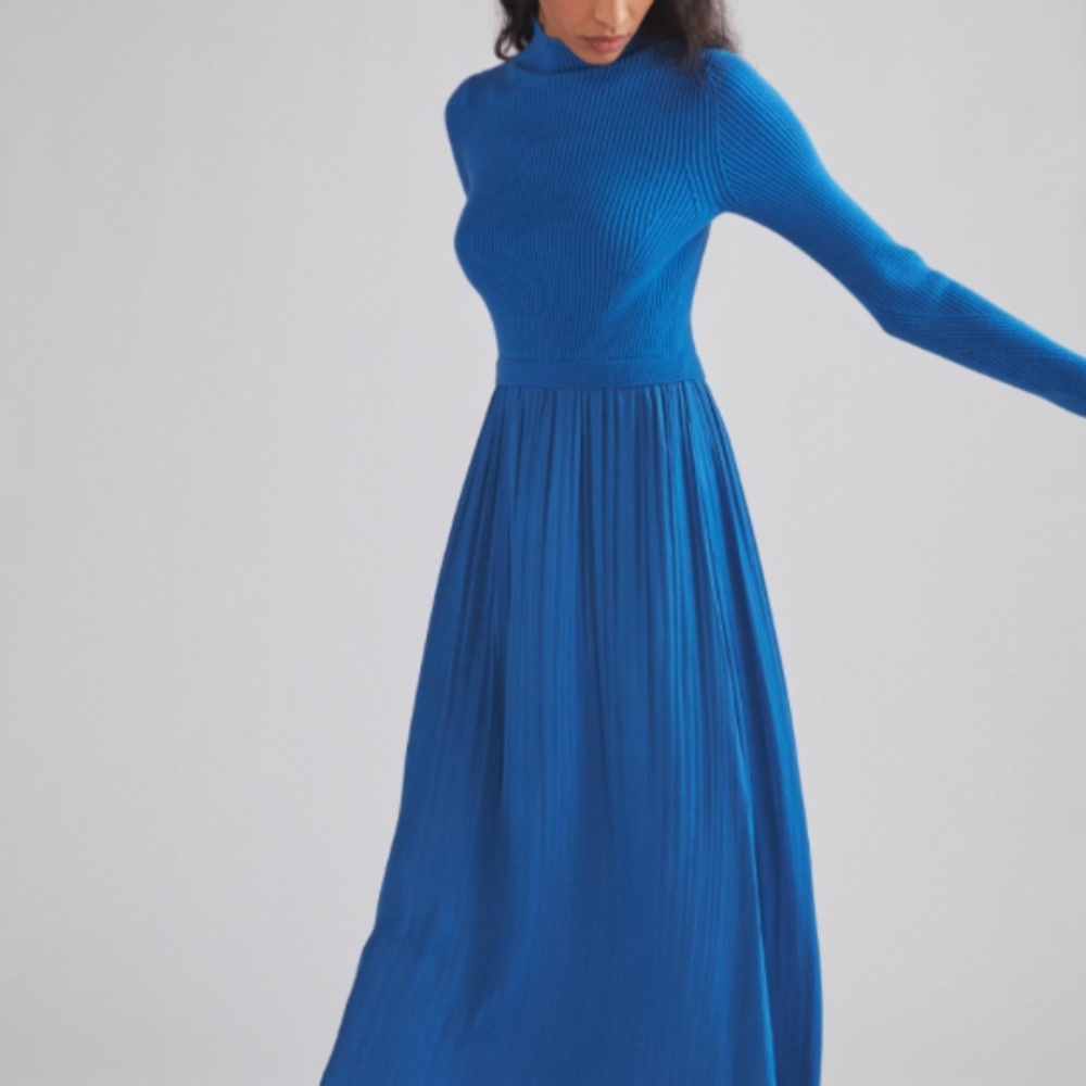 Anthropologie Layered Mock Neck Sweater Maxi Dress